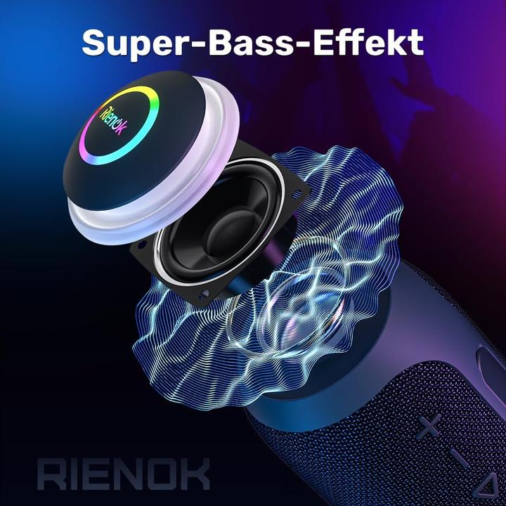 Produktbild Rienok Bluetooth-Lautsprecher mit LED-Licht (10 h)