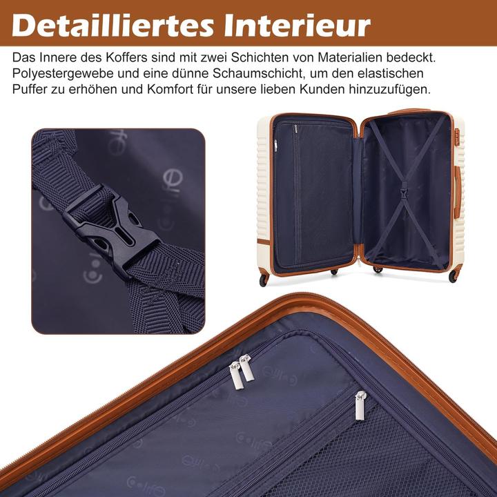 Actual product image Coolife 3-teiliges Reisegepäck-Set (93 l, Hand luggage (up to 50 litres), L (90 - 115l))