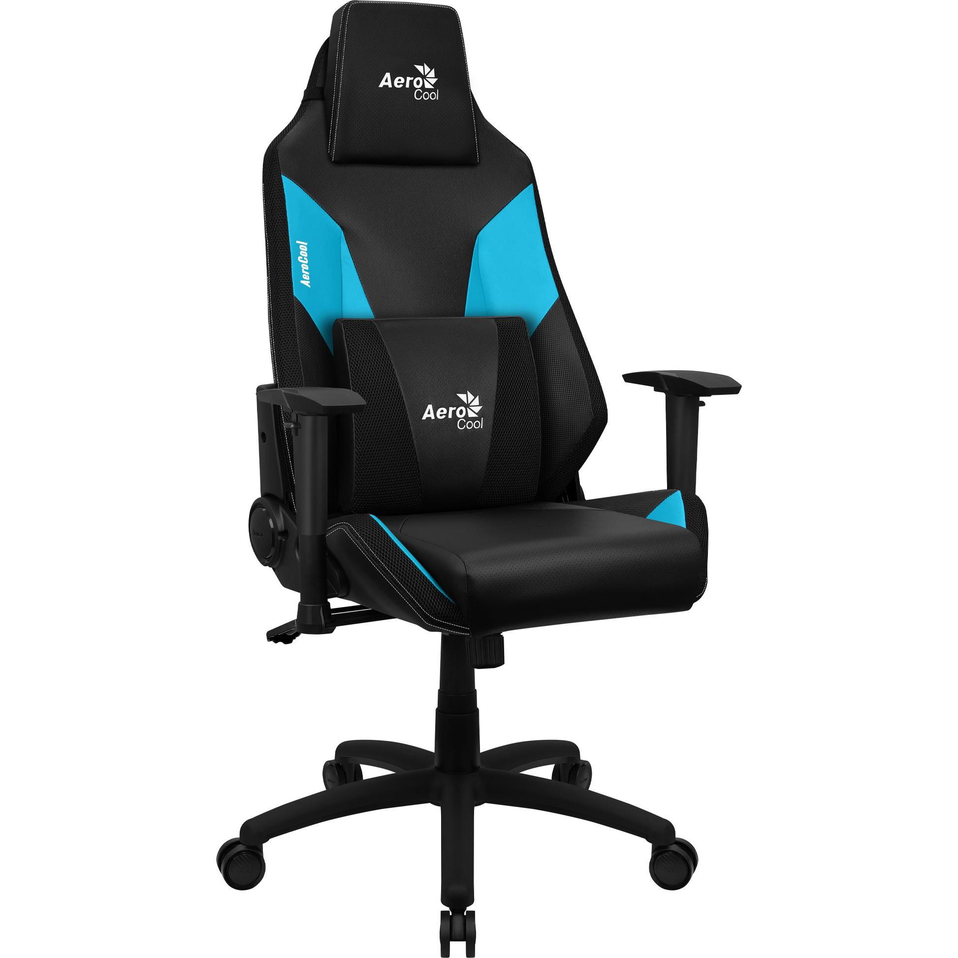 AeroCool Admiral Universal-Gamingstuhl Gepolsterter Sitz, Gaming Stuhl, Blau, Schwarz