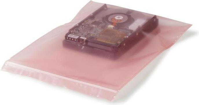 Actual product image Transpak Pressure seal bag antistatic Dimensions 150x225mm Thickness 100µ pink amine-free LDPE (100 Piece)