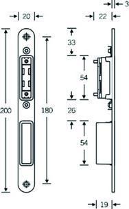 Actual product image SSF Striking plate for magnetic lock MG 50 (Striking plate)