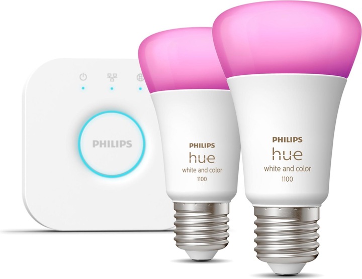 Actual product image Philips Hue Starter Kit (E27, 11 W, 1100 lm, 1 x, F)