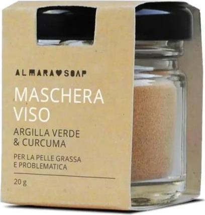 Image du produit Almara Soap Masque visage à l'argile verte et curcuma pour peaux grasses à problèmes