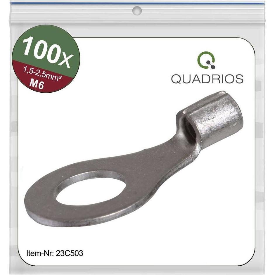 Quadrios, Kabelverbindung, 23C503 Ringkabelschuh Querschnitt (max.)=2.5 mm² Loch-Ø=6.5 mm Unisoli
