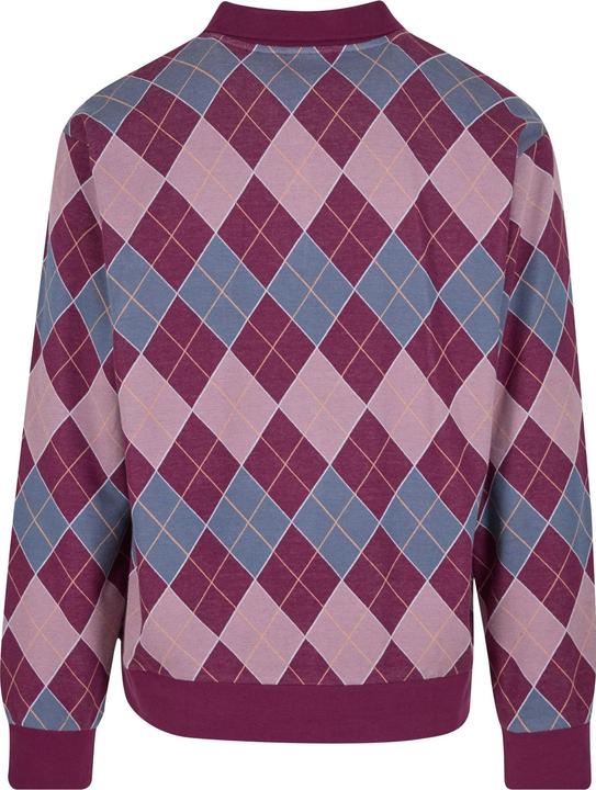 Actual product image Obey Long Sleeve Polo Argylie Jacquard - 106493 (M)