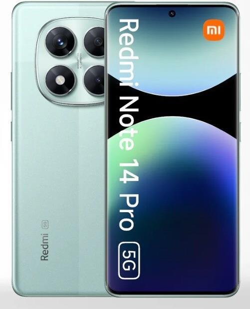 Actual product image Xiaomi Redmi Note 14 Pro 5G (256 GB, Coral Green, 6.67", Dual SIM, 5G)