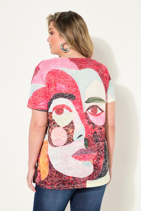 Actual product image Miamoda Comfortable T-Shirt with Decorative Face Print (48)