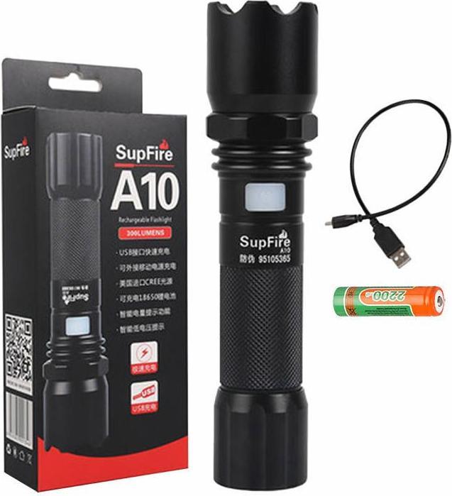 Produktbild Superfire Flashlight A10, 550lm, USB (35 cm, 550 lm)