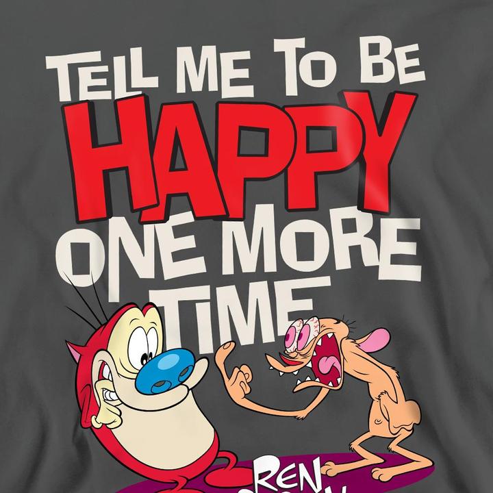 Actual product image Ren & Stimpy Unisex Adult Tell Me To Be Happy Sweatshirt (S)