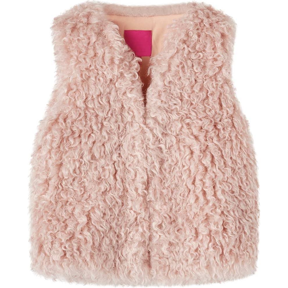 VidaXL, Jungen, Weste, Kinderweste Kunstpelz Hellrosa 116,Aussenmaterial, Rosa, (116)