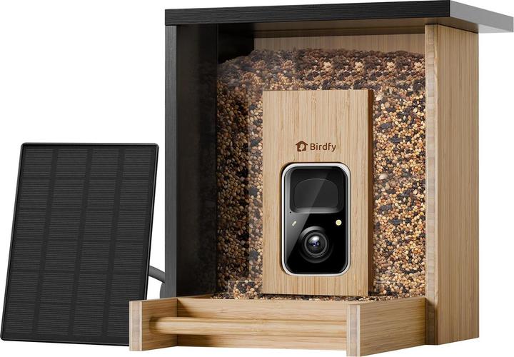 Birdfy Futterspender FSC Bambus Mini Solar
