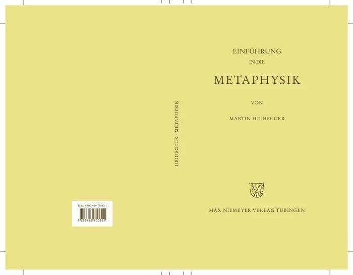 Produktbild Gesamtausgabe Abt. 2 Vorlesungen Bd. 40. Einführung in die Metaphysik (Deutsch, Martin Heidegger, 1999)