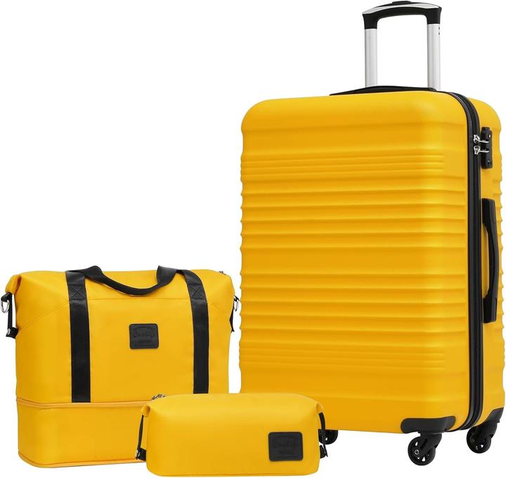 Immagine prodotto Coolife 3-tlg Hartschalenkoffer-Set mit TSA-Schloss und Reisetaschen (60 l)