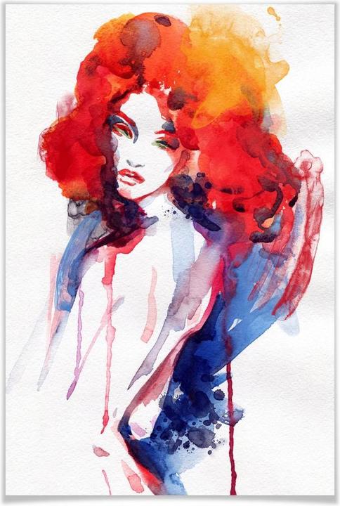 Immagine prodotto Trenddeko La donna con i capelli rosso fuoco (30 x 45 cm)