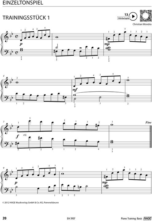 Produktbild Piano Training Basic (mit CD) (Deutsch, Christian Wondra, 2012)