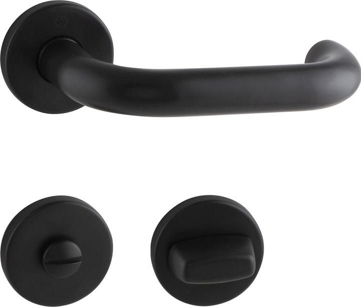 Hoppe Poignée de porte en U Paris sur rosace WC, inox mat (Poignée de porte)