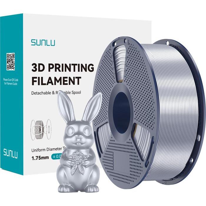 Sunlu Filament PLA+ Seide Silber, Filamenti stampa 3D
