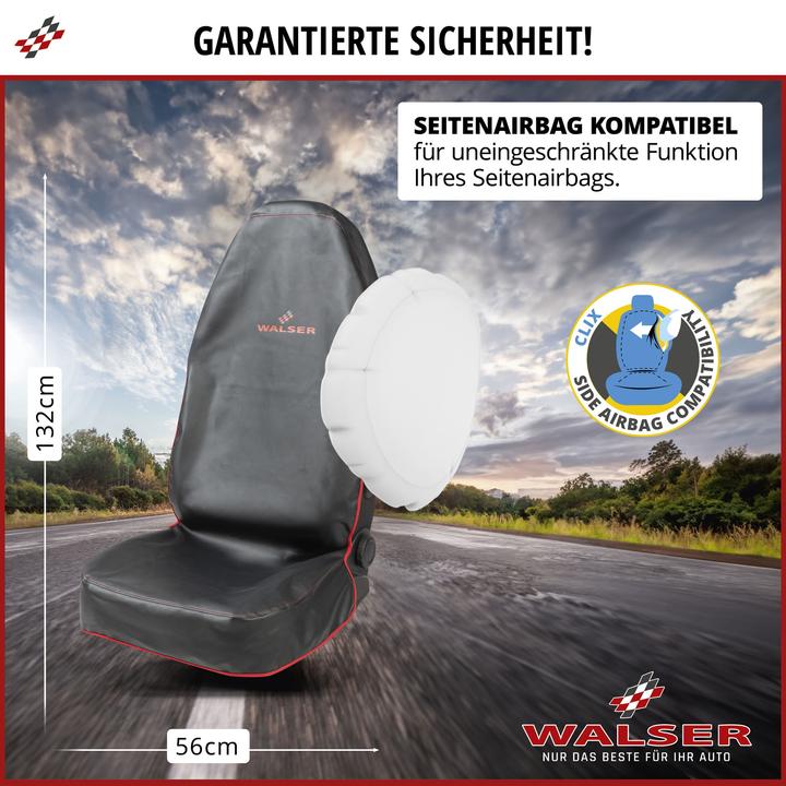 Produktbild Walser Auto Schonbezug Guardian, Autoschonbezug vorne, Sitzschoner Auto schwarz/rot