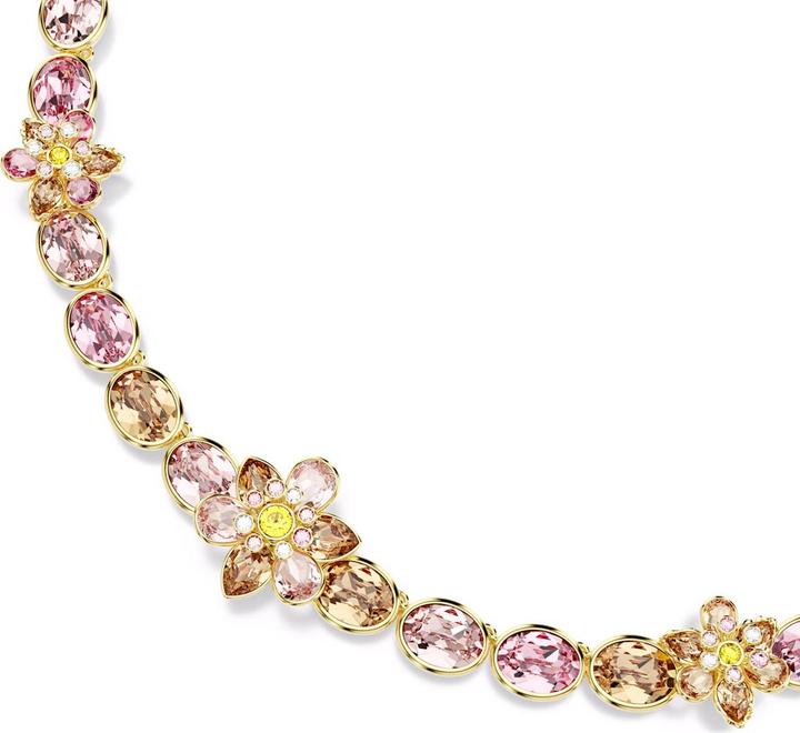 Produktbild Swarovski Idyllia Halskette Verschiedene Schliffe Blume Mehrfarbig Goldlegierungsschicht (Swarovski Metall, 39 - 44 cm)