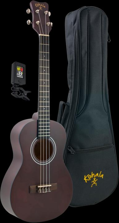 Actual product image Kohala Baritone ukulele, player pack, tuner, bag