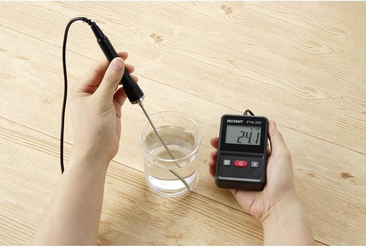 Image du produit Voltcraft PTM-200 Thermomètre à insertion Plage de mesure de la température -200 à 200°C Type de sonde Pt1000