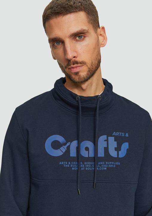 Produktbild s.Oliver Sweatshirt Sweatshirt mit Frontprint und Snood-Kragen (S)