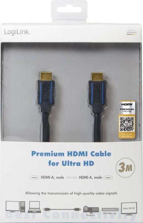 Produktbild LogiLink HDMI (Typ A) — HDMI (Typ A) (3 m)