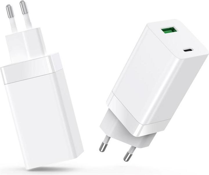 Produktbild Setty GAN wall charger PD+QC USB + USB-C 65W LSI-02 white JO (65 W, 2 Ports)