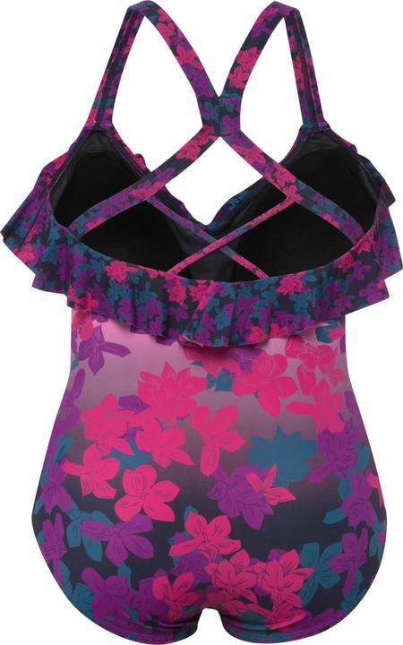 Image du produit Ulla Popken Maillot de bain avec bonnets souples. Matière recyclée, motif floral et volant (50)