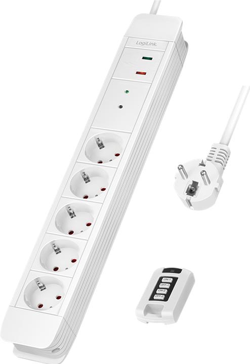 Immagine prodotto LogiLink Presa di corrente, 5xCEE 7/3 con telecomando. (5x, CEE 7/3, 1.50 m)