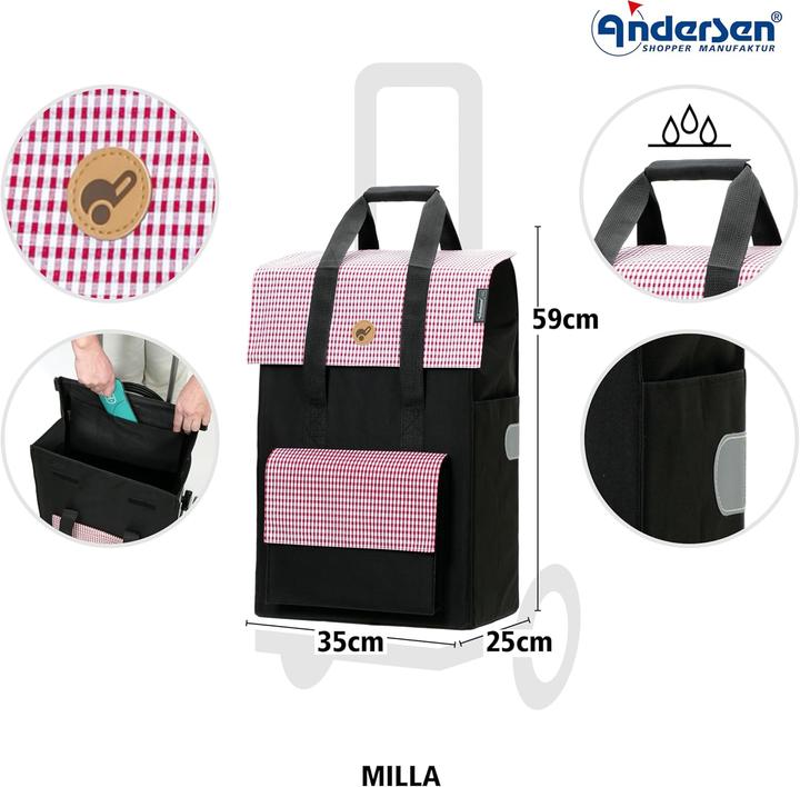 Actual product image Andersen Scala Milla Einkaufstrolley klappbar - 54L, belastbar bis 40 kg