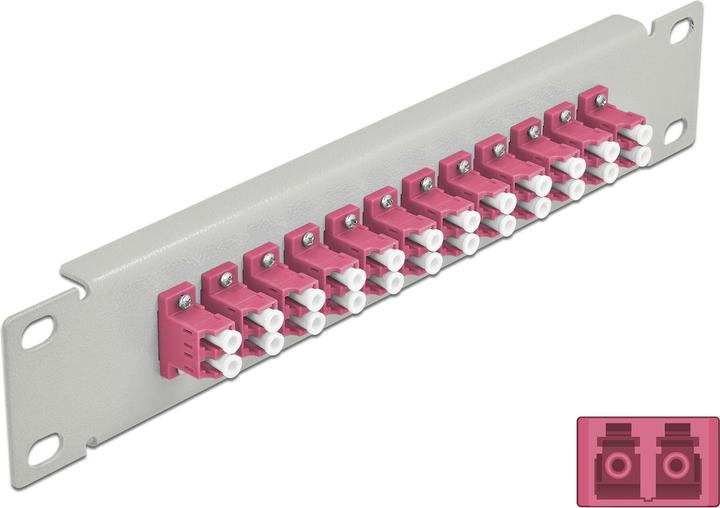 Delock 10? FO Patchpanel 12 Port LC Duplex violet 1 U gray