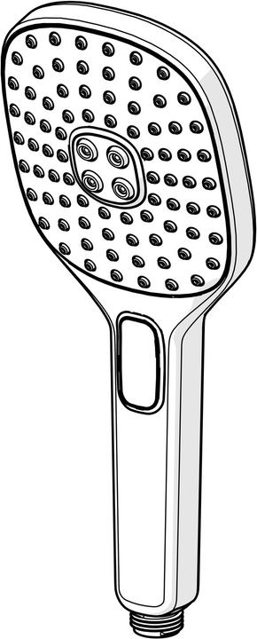 Actual product image Hansa Hansaactivejet hand shower 3 jets angular 110x120mm white chrome (3 Beam types, 15 l/min)