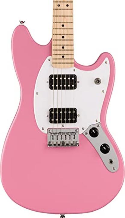 Fender Chitarra elettrica Sonic Mustang HH MN Flash Pink (Chitarra elettrica, Acero (collo), Pioppo (corpo), Acero (tastiera), Osso sintetico (sella))