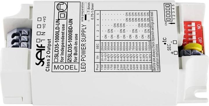 Image du produit Self Electronics SLD35-1000IBD-UN - Transformateur LED, 35 W, 8 - 42 V, 1 A, à intensité variable