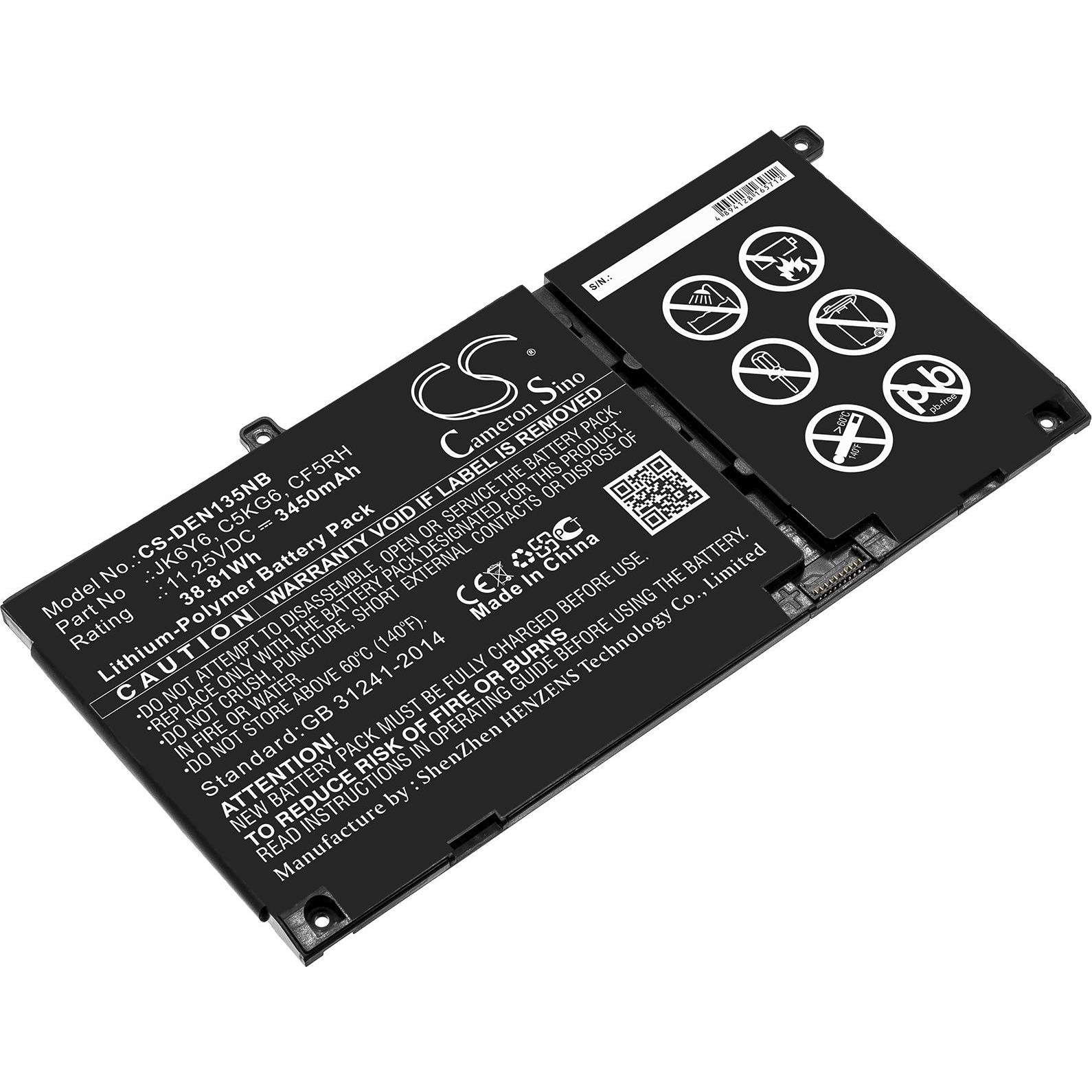 AGI Akku kompatibel mit Dell JK6Y6 (3450 mAh), Notebook Akku, Schwarz
