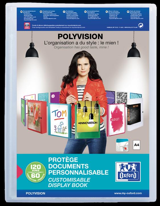 Produktbild Elba Präsentations-Sichtbuch POLYVISION, 60 Hüllen, farblos DIN A4, aus PP, 0,7 mm, transparent (A4, 100 x)