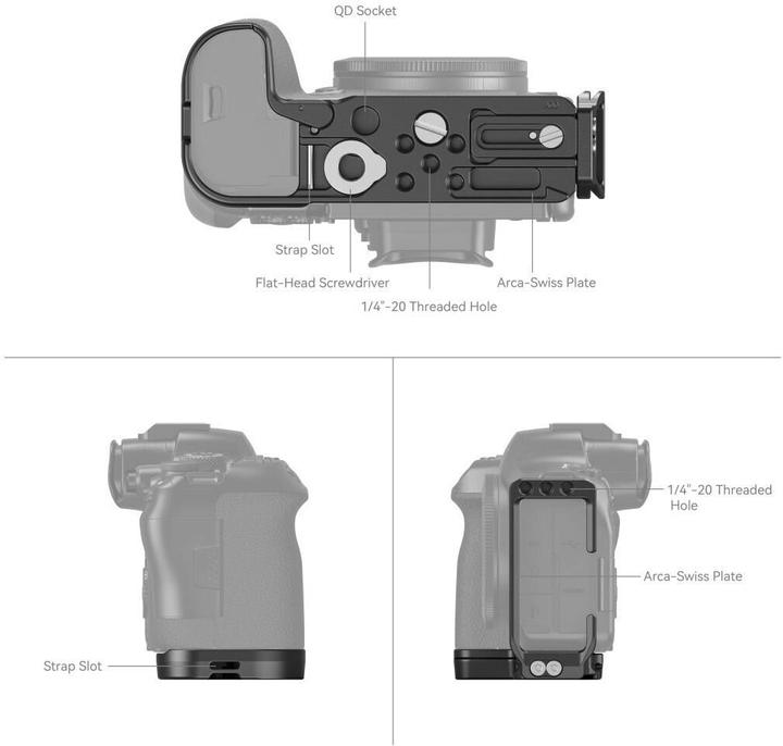 Produktbild SmallRig L-Shape Mount Plate for Canon EOS R6 Mark II / EOS R5 / EOS R5 C / EOS R6 4160B (Metall)