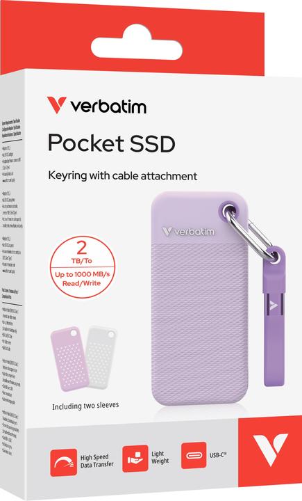 Produktbild Verbatim Pocket SSD 2TB Purple 2x Slvs (2 TB)