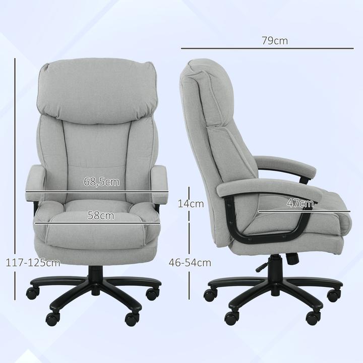 Produktbild Homcom Bürostuhl Polyester Hellgrau