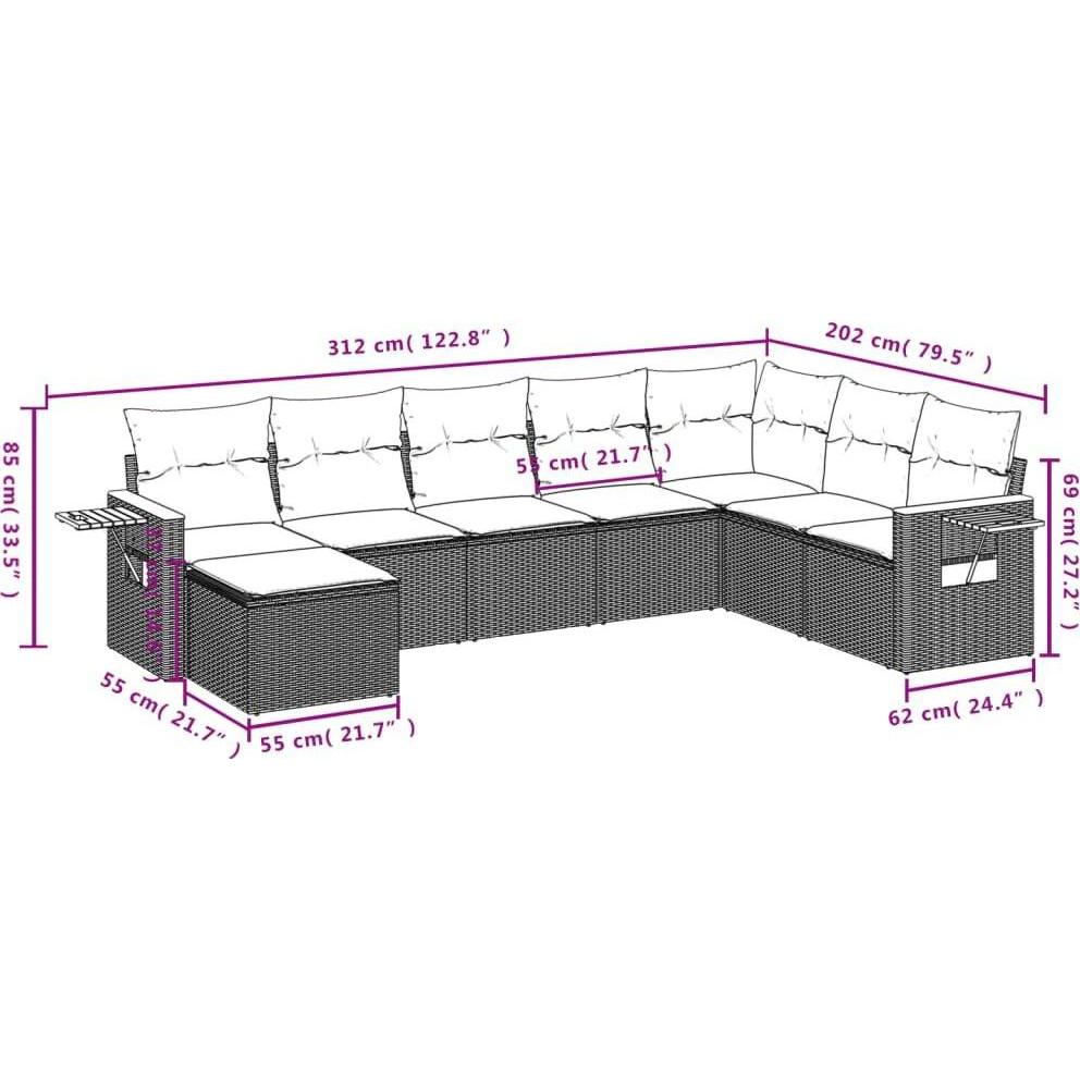 Thumbnail - VidaXL, Gartenlounge, 10-tlg. Garten-Lounge-Set mit Kissen