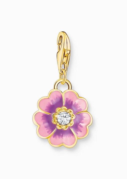 Produktbild Thomas Sabo Charm-Anhänger Blume Flower Violett vergoldet (Emaille, Silber 925)