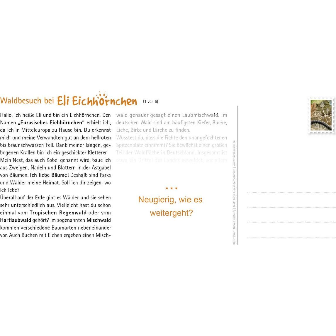 Thumbnail - Waldbesuch bei Eli Eichhörnchen, Kinderbücher von Nicole Pustelny, Leon Alexander Schmidt