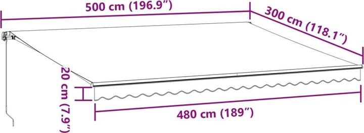 Produktbild vidaXL Einziehbare Markise (3 m)
