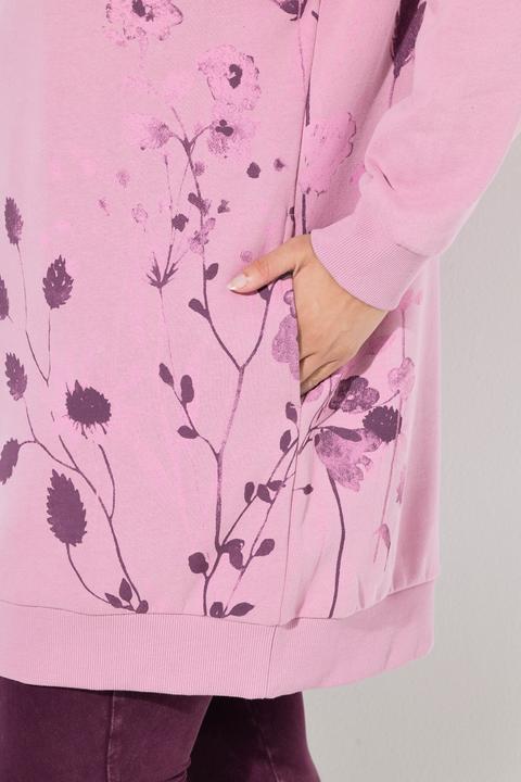 Produktbild Ulla Popken Hoodie, oversized, Gräser, Taschen, Langarm, Kapuzensweater (50, 52)