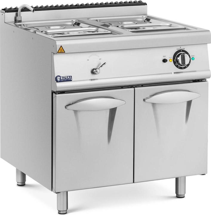 Produktbild Royal Catering Bain-Marie mit Unterschrank Warmhaltebehälter Speisenwärmer 2 GN 1/2 + 2 GN 1/3