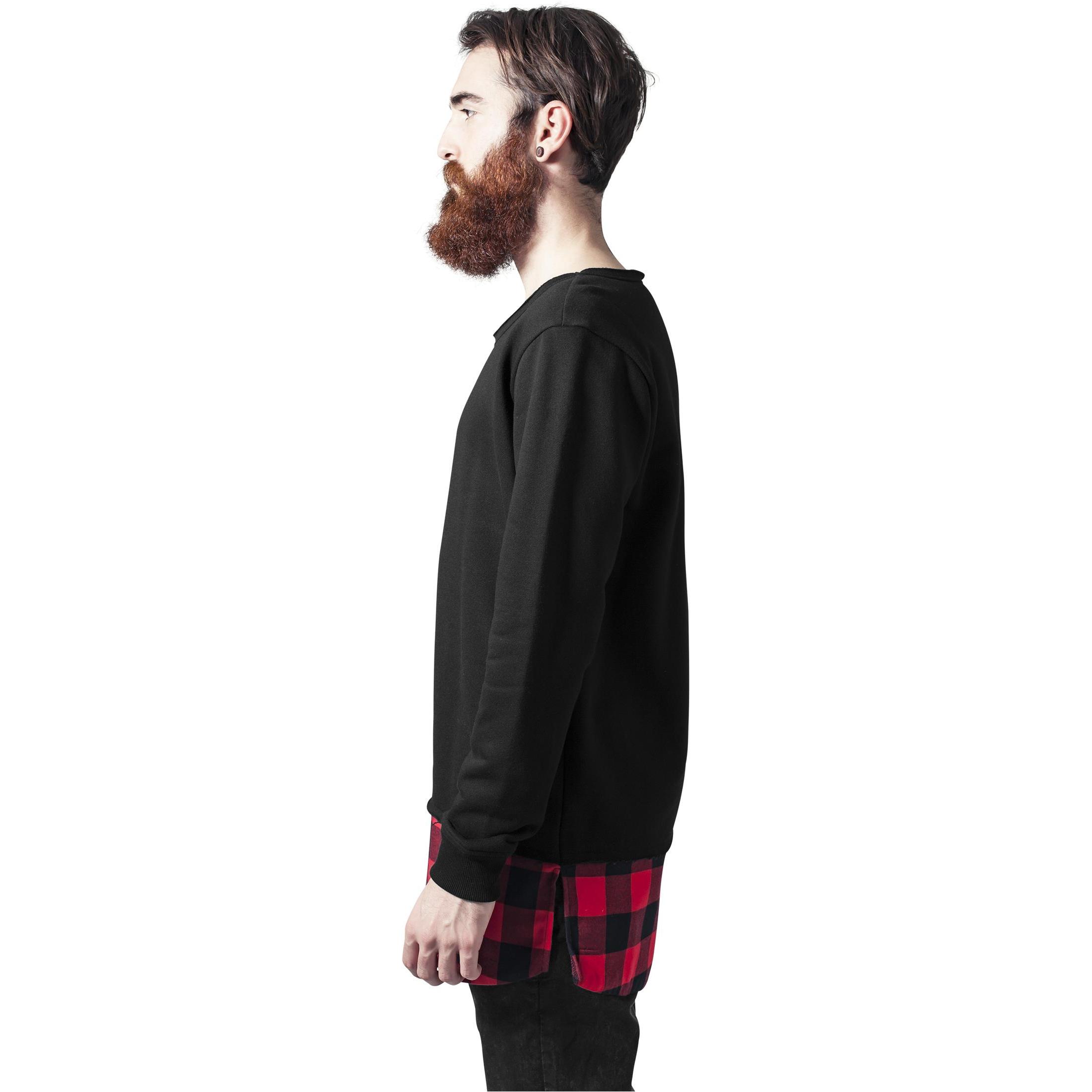 Thumbnail - Urban Classics, Herren, Pullover, Long Flanell Bottom Open Edge Crewneck, Schwarz, (XL)