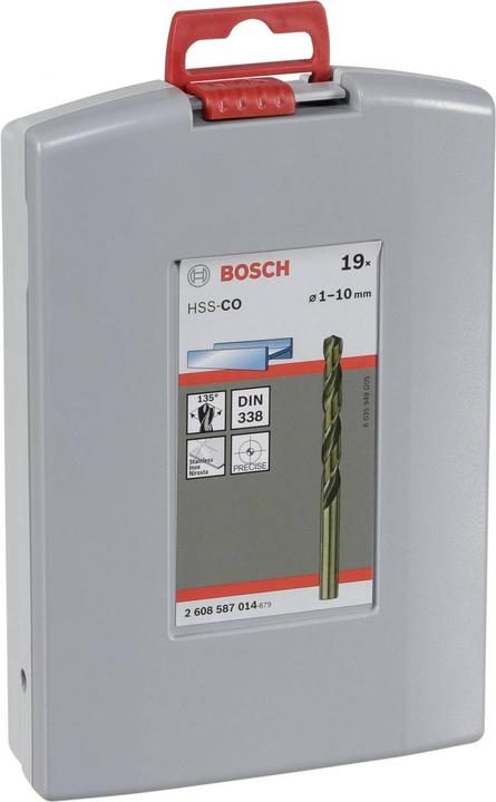 Actual product image Bosch Professional Zubehör PRO Stainless Steel HSS-Co twist drill set, 19 pcs. (1 mm, 1.5 mm, 2 mm, 2.5 mm, 3 mm, 3.5 mm, 4 mm, 4.5 mm, 5 mm, 5.5 mm, 6 mm, 6.5 mm, 7 mm, 7.5 mm, 8 mm, 8.5 mm, 9 mm, 9.5 mm, 10 mm)
