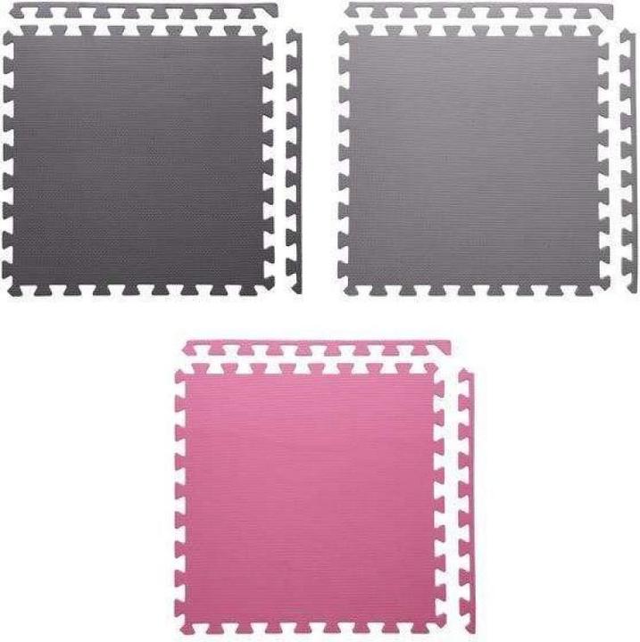 Actual product image One Folding mat for training HMS MP10 light grey-pink-dark grey, 60x60x1,0cm (9 pieces) (10 mm)