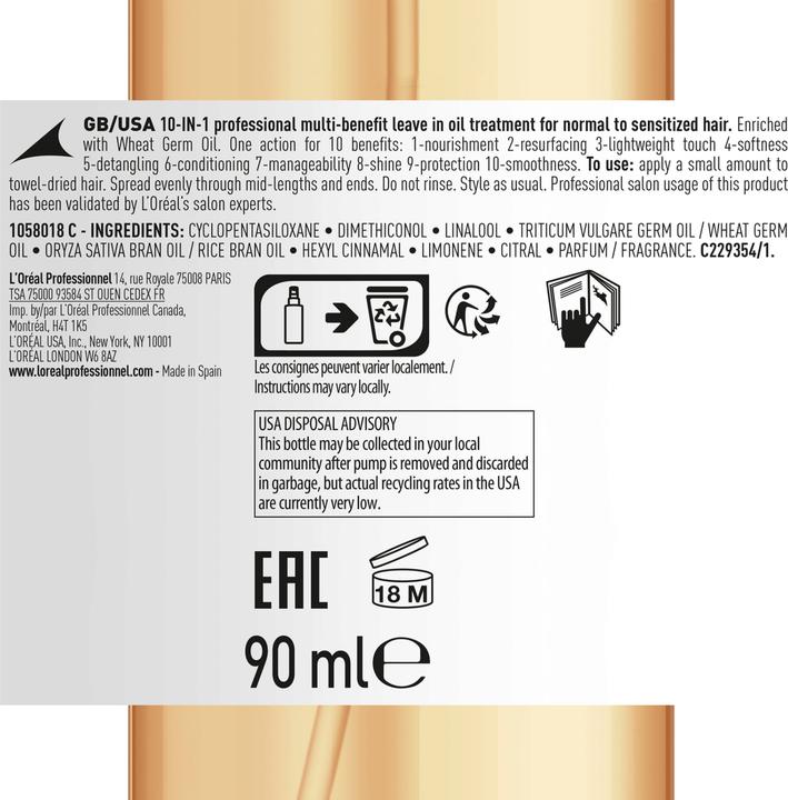 Actual product image L'Oréal Professionnel Absolut Repair Oil (90 ml)